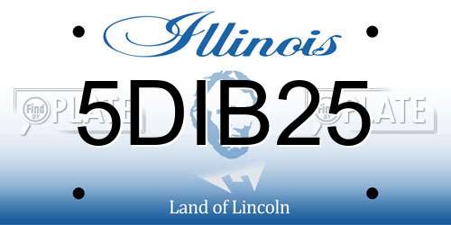 5DIB25 Illinois License Plate