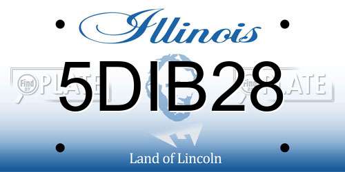 5DIB28 Illinois License Plate
