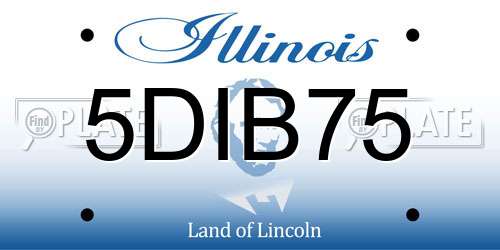 5DIB75 Illinois License Plate