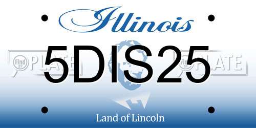 5DIS25 Illinois License Plate
