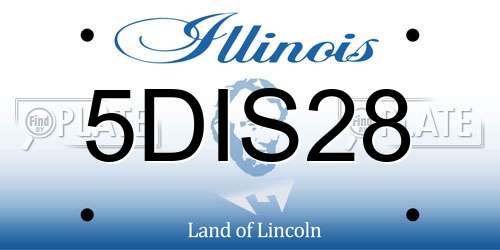 5DIS28 Illinois License Plate