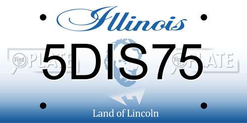 5DIS75 Illinois License Plate