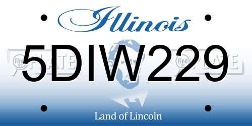 5DIW229 Illinois License Plate