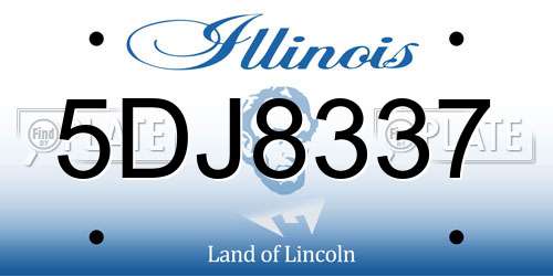 5DJ8337 Illinois License Plate