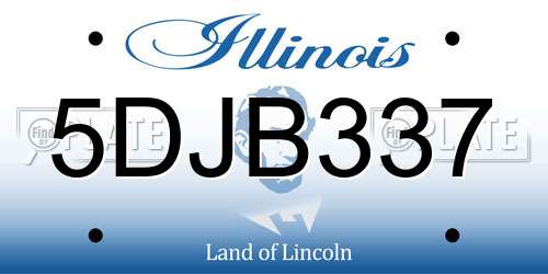 5DJB337 Illinois License Plate