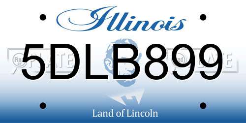 5DLB899 Illinois License Plate