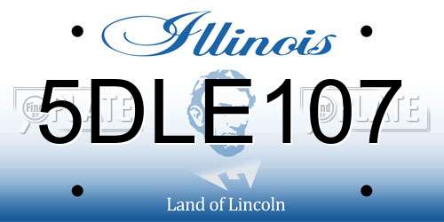 5DLE107 Illinois License Plate