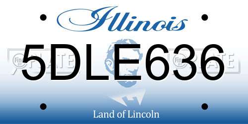 5DLE636 Illinois License Plate