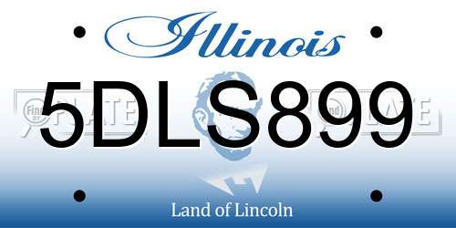 5DLS899 Illinois License Plate