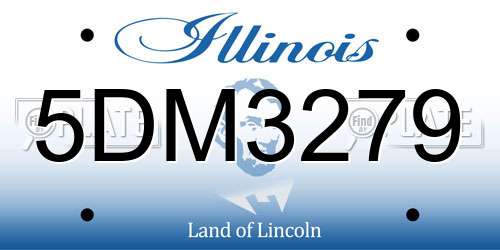 5DM3279 Illinois License Plate
