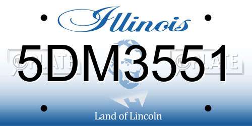 5DM3551 Illinois License Plate