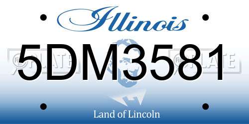 5DM3581 Illinois License Plate