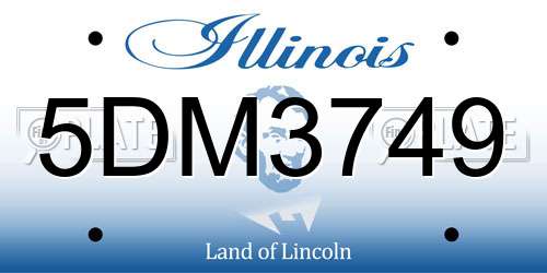 5DM3749 Illinois License Plate