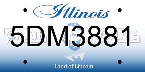 5DM3881 Illinois License Plate