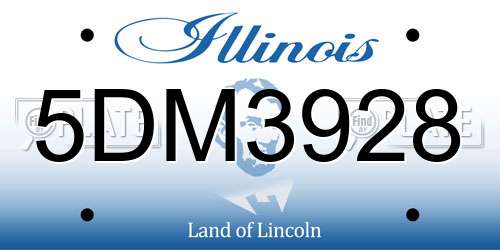 5DM3928 Illinois License Plate