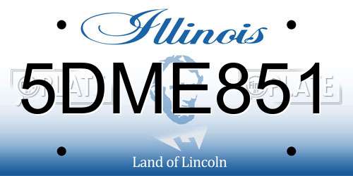 5DME851 Illinois License Plate