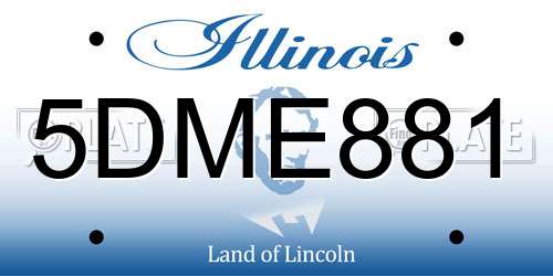 5DME881 Illinois License Plate