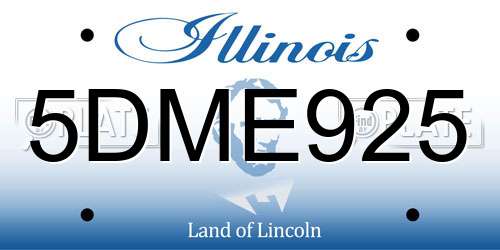 5DME925 Illinois License Plate