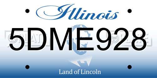 5DME928 Illinois License Plate