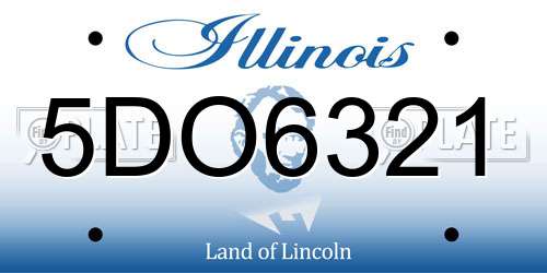5DO6321 Illinois License Plate