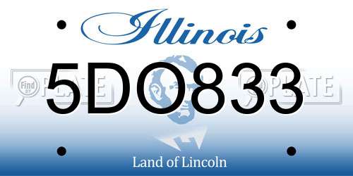 5DO833 Illinois License Plate
