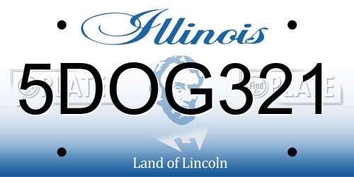 5DOG321 Illinois License Plate