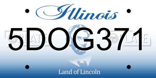 5DOG371 Illinois License Plate