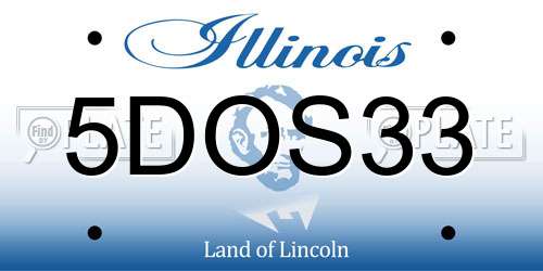 5DOS33 Illinois License Plate