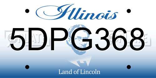 5DPG368 Illinois License Plate