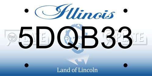 5DQB33 Illinois License Plate