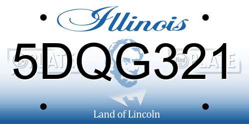 5DQG321 Illinois License Plate