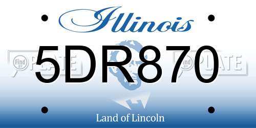 5DR870 Illinois License Plate
