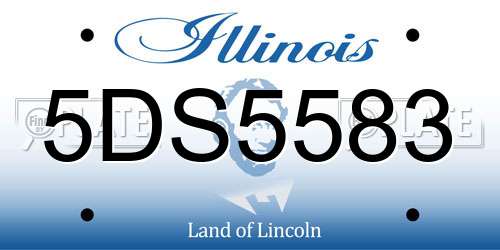 5DS5583 Illinois License Plate