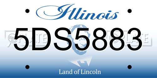 5DS5883 Illinois License Plate