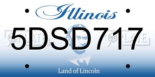 5DSD717 Illinois License Plate
