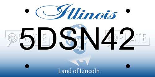 5DSN42 Illinois License Plate