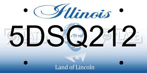 5DSQ212 Illinois License Plate