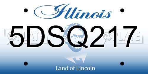 5DSQ217 Illinois License Plate