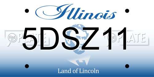 5DSZ11 Illinois License Plate