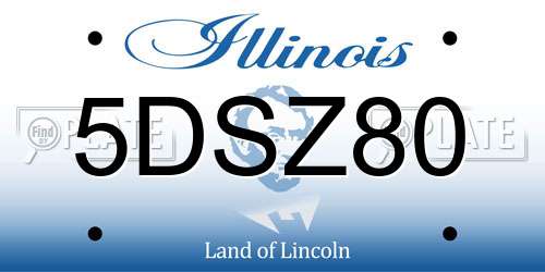 5DSZ80 Illinois License Plate