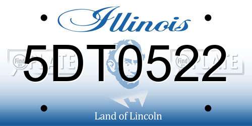 5DT0522 Illinois License Plate