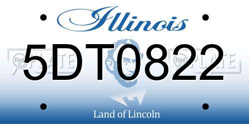 5DT0822 Illinois License Plate