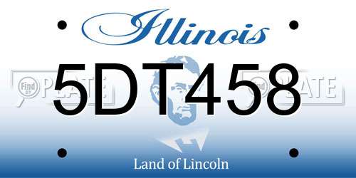 5DT458 Illinois License Plate