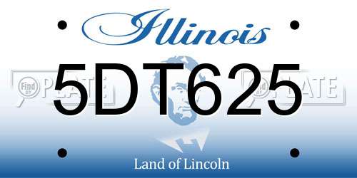 5DT625 Illinois License Plate