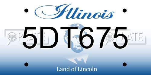 5DT675 Illinois License Plate