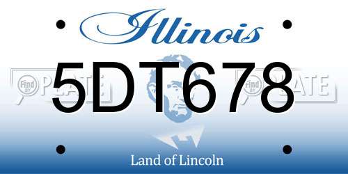 5DT678 Illinois License Plate