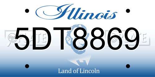 5DT8869 Illinois License Plate
