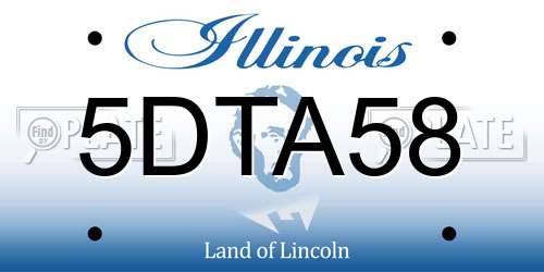 5DTA58 Illinois License Plate