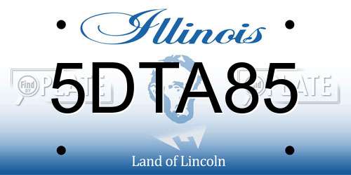 5DTA85 Illinois License Plate
