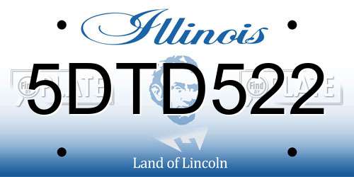 5DTD522 Illinois License Plate